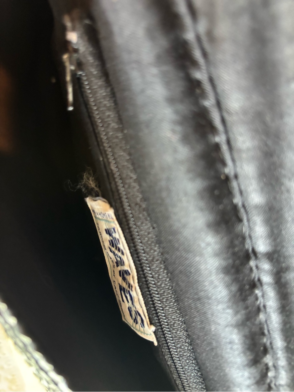 VTG 80s/90s Waves Black Woven Straw Crossbody Bag / Clutch - Picture 5 of 8